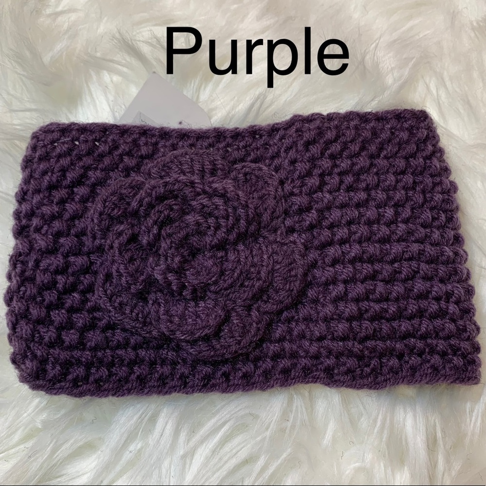 Knitted Headband Ear Warmer with Flower